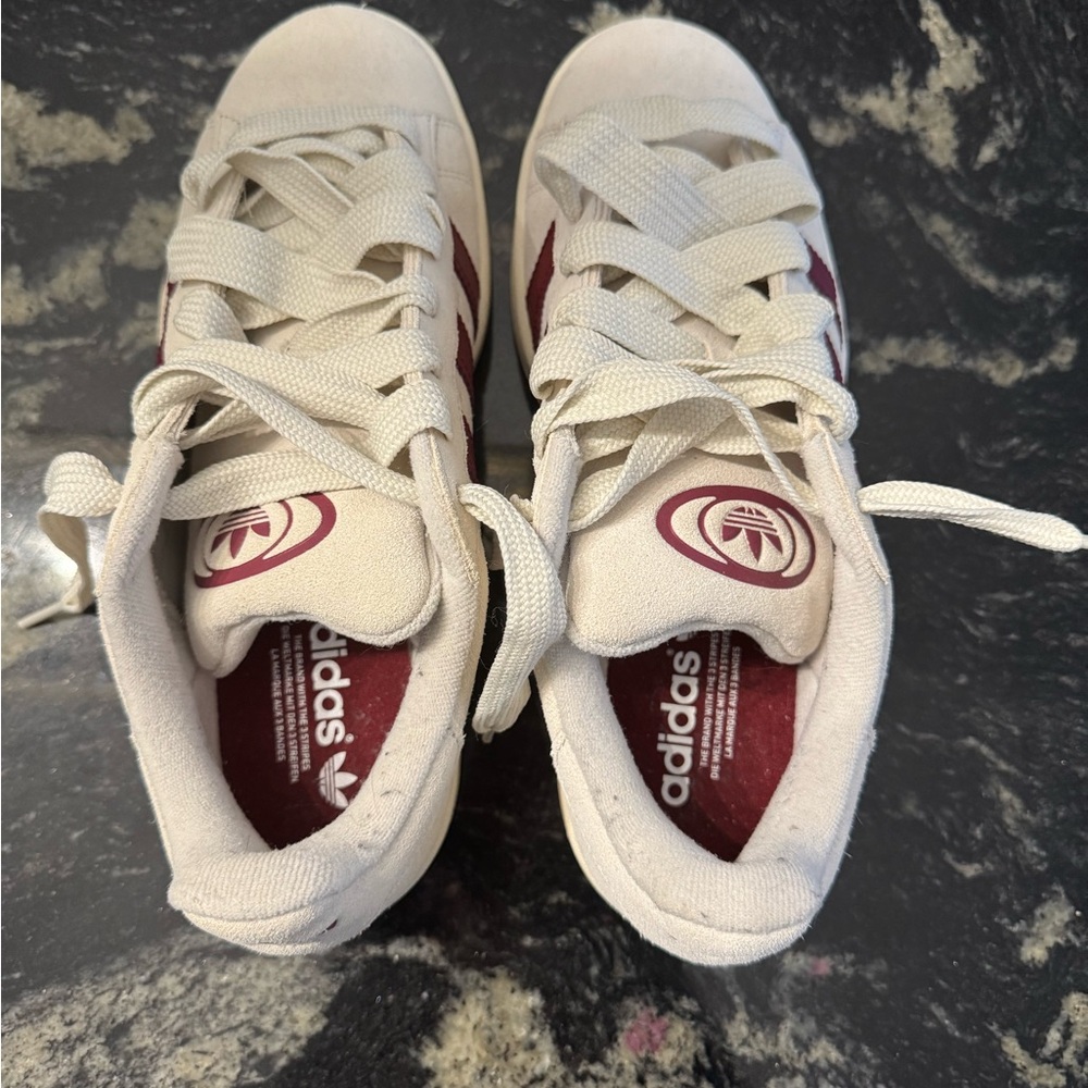 Adidas Beige and Burgundy Sneakers - Picture 5 of 6
